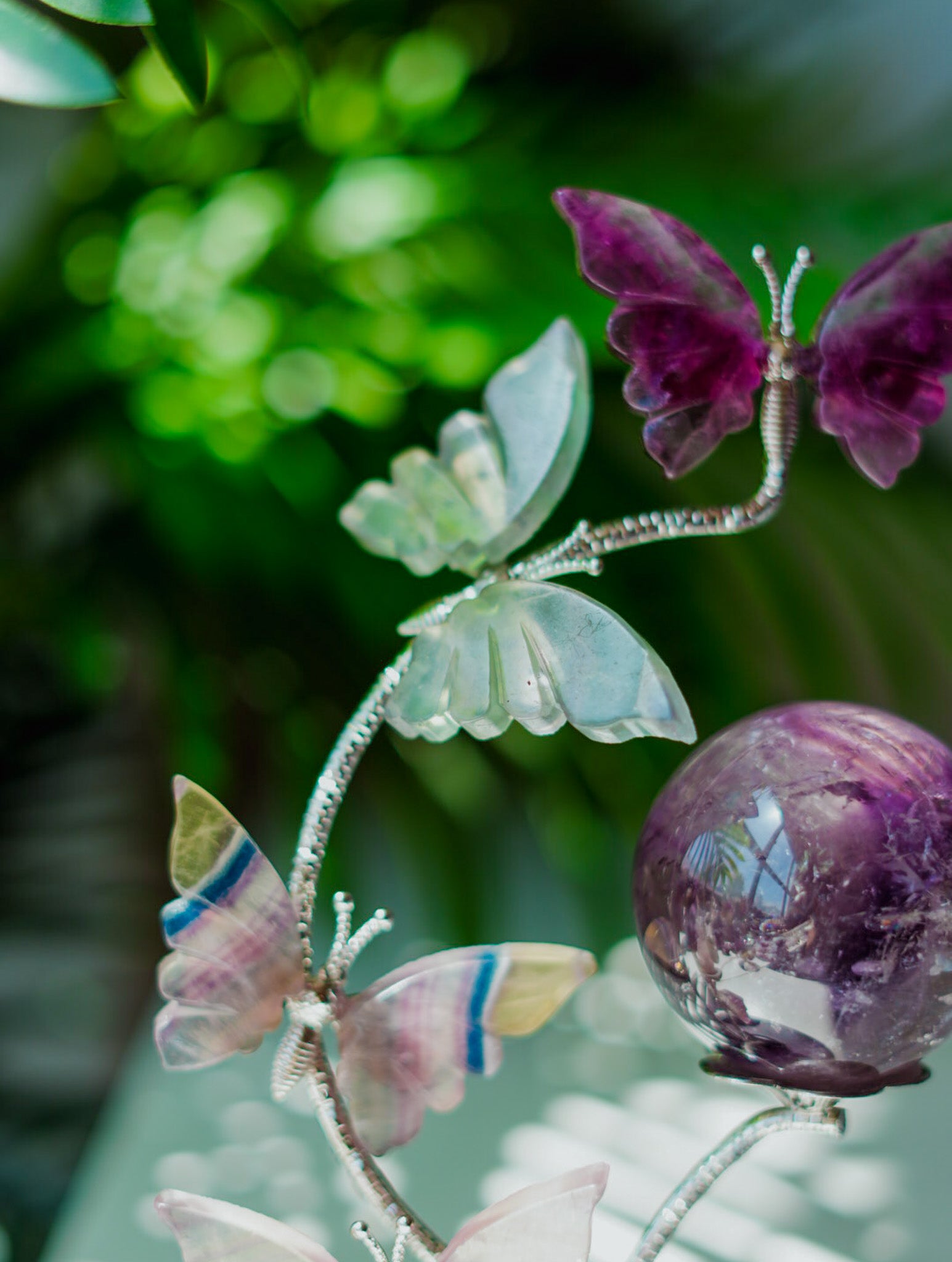 Soporte de Mariposas en Fluorita | Transformación y Magia