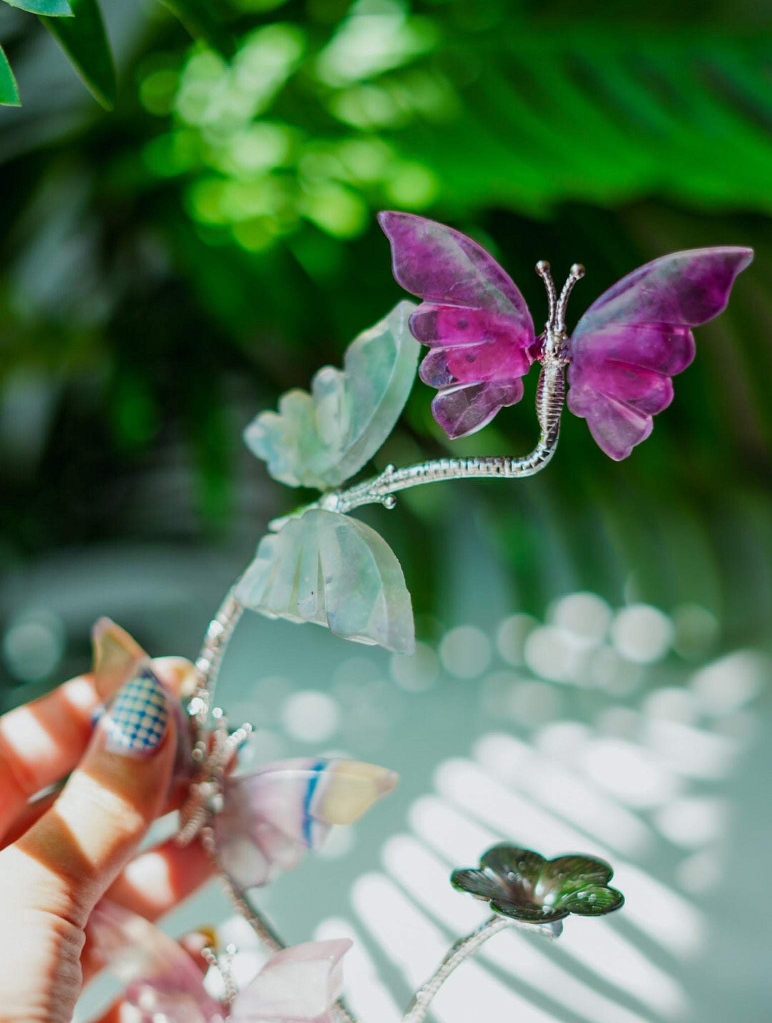 Soporte de Mariposas en Fluorita | Transformación y Magia