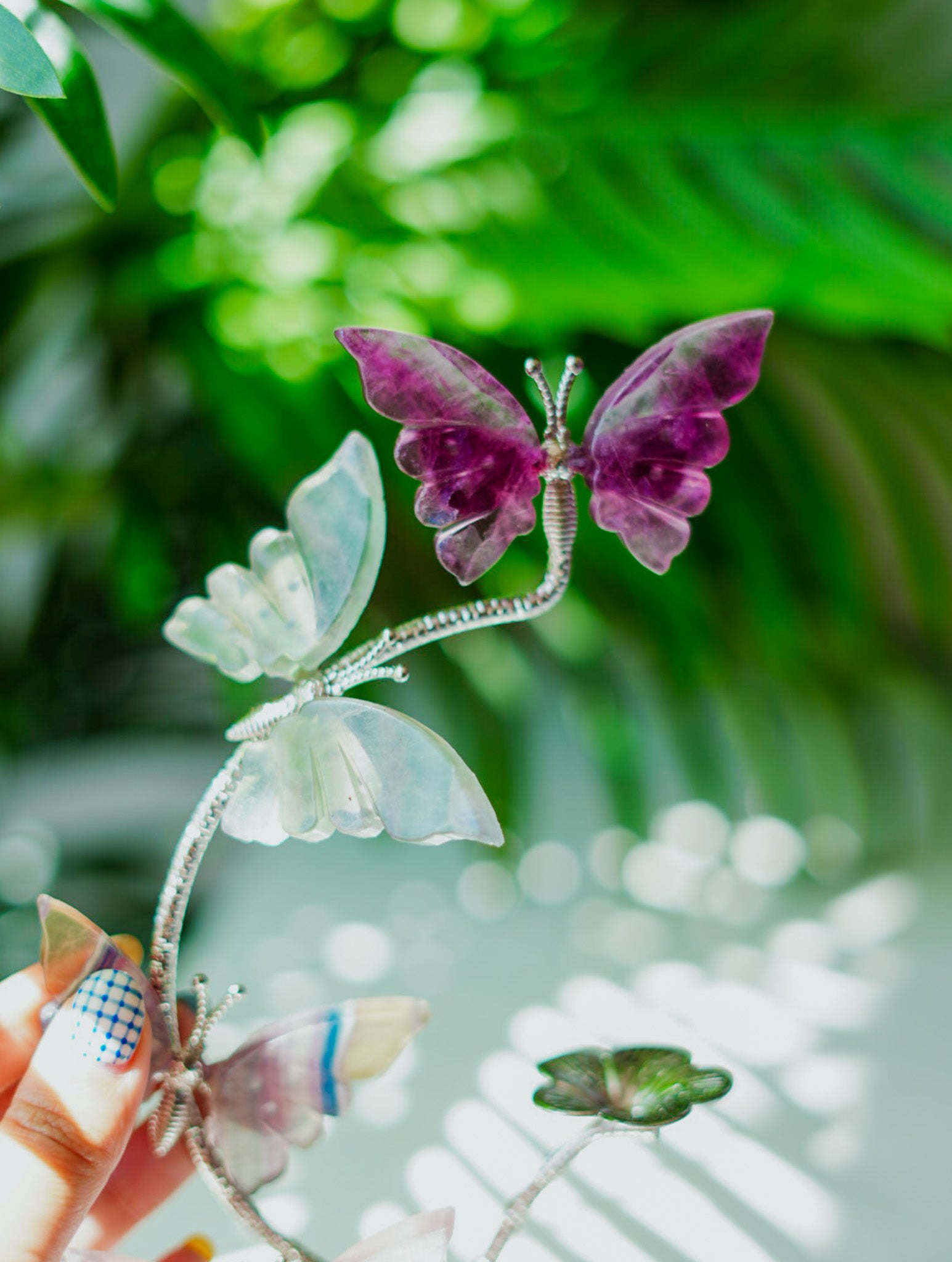 Soporte de Mariposas en Fluorita | Transformación y Magia