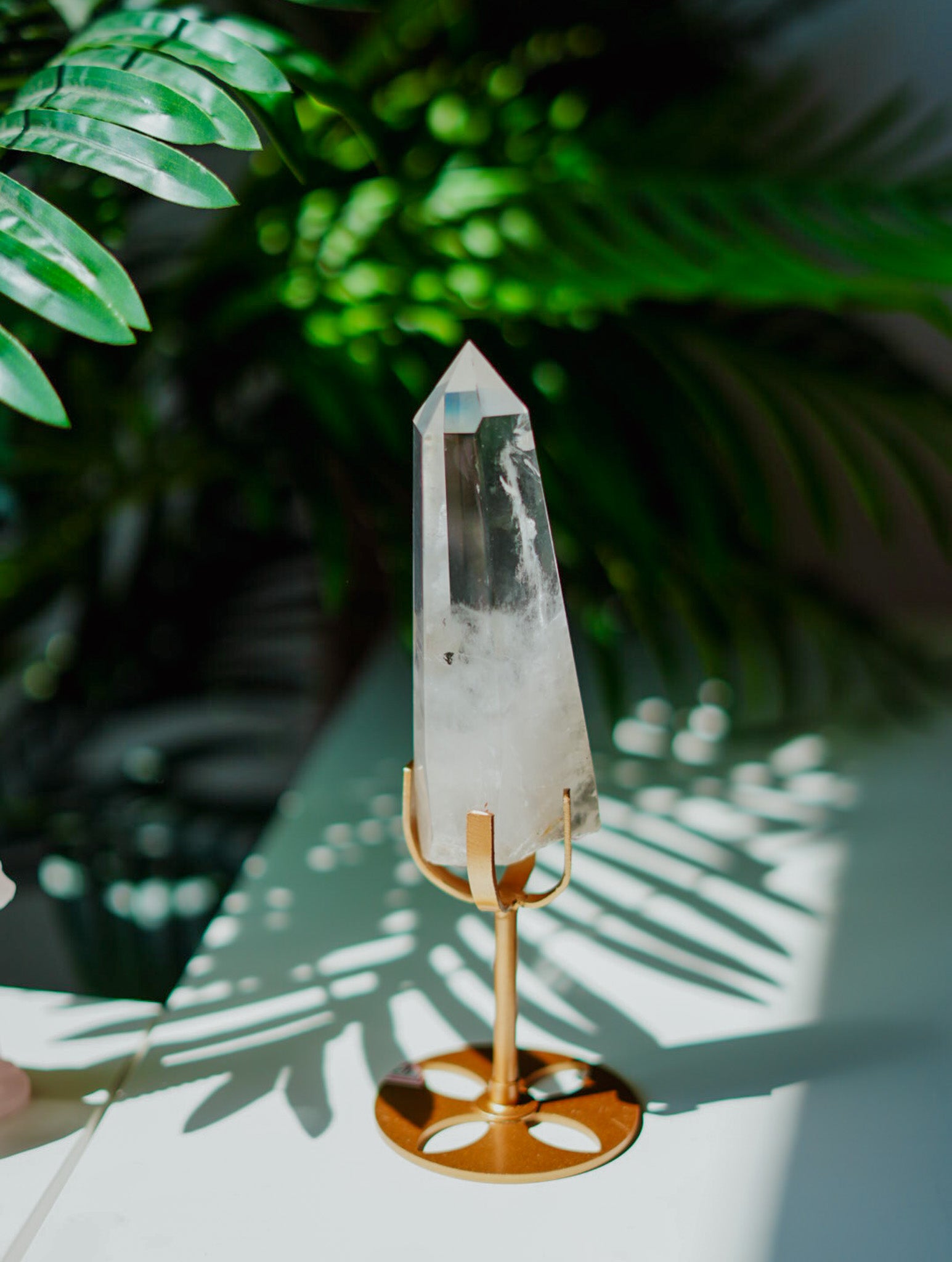 Punta en Stand de Cuarzo Cristal