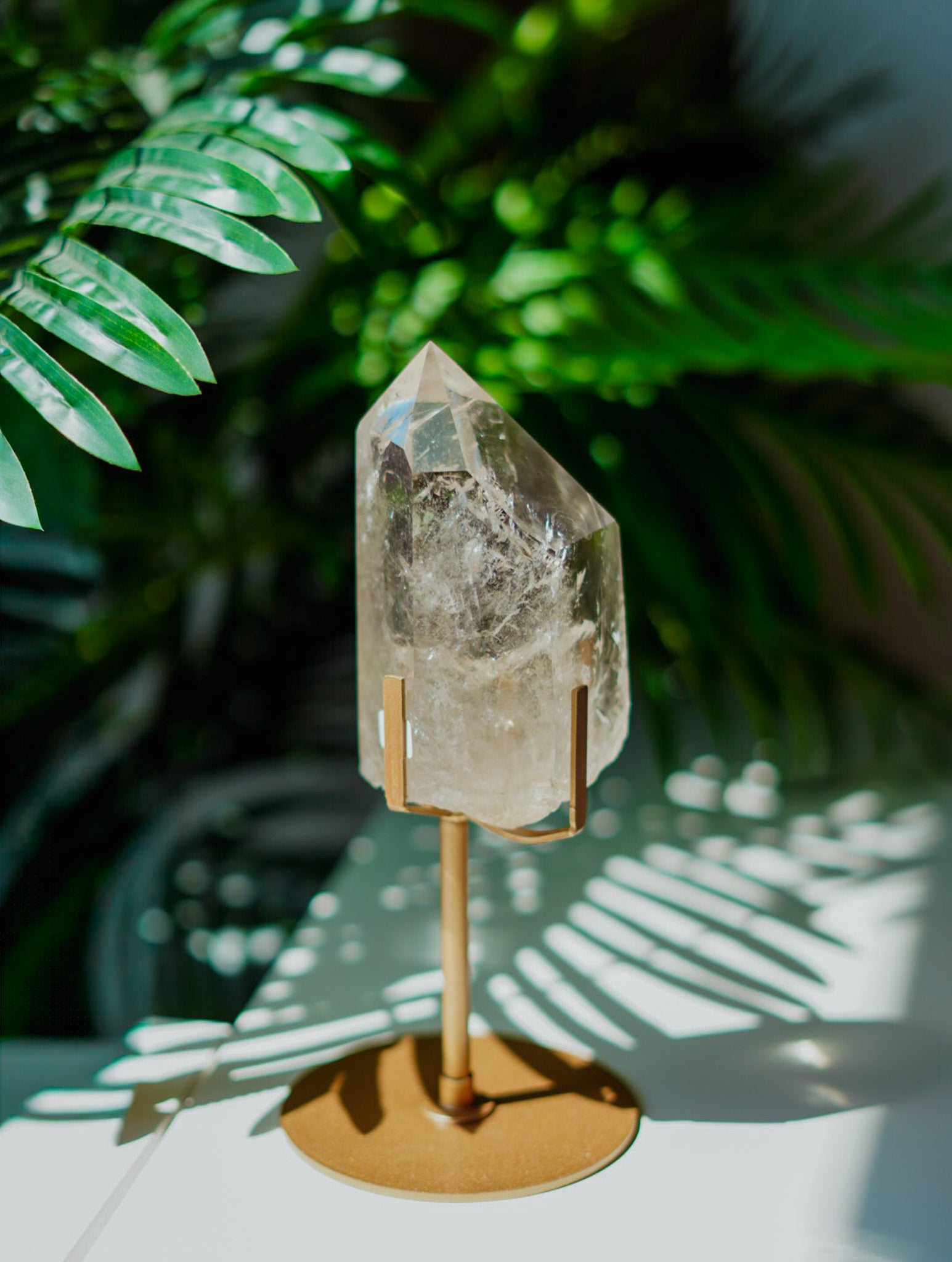 Punta en Stand de Cuarzo Cristal