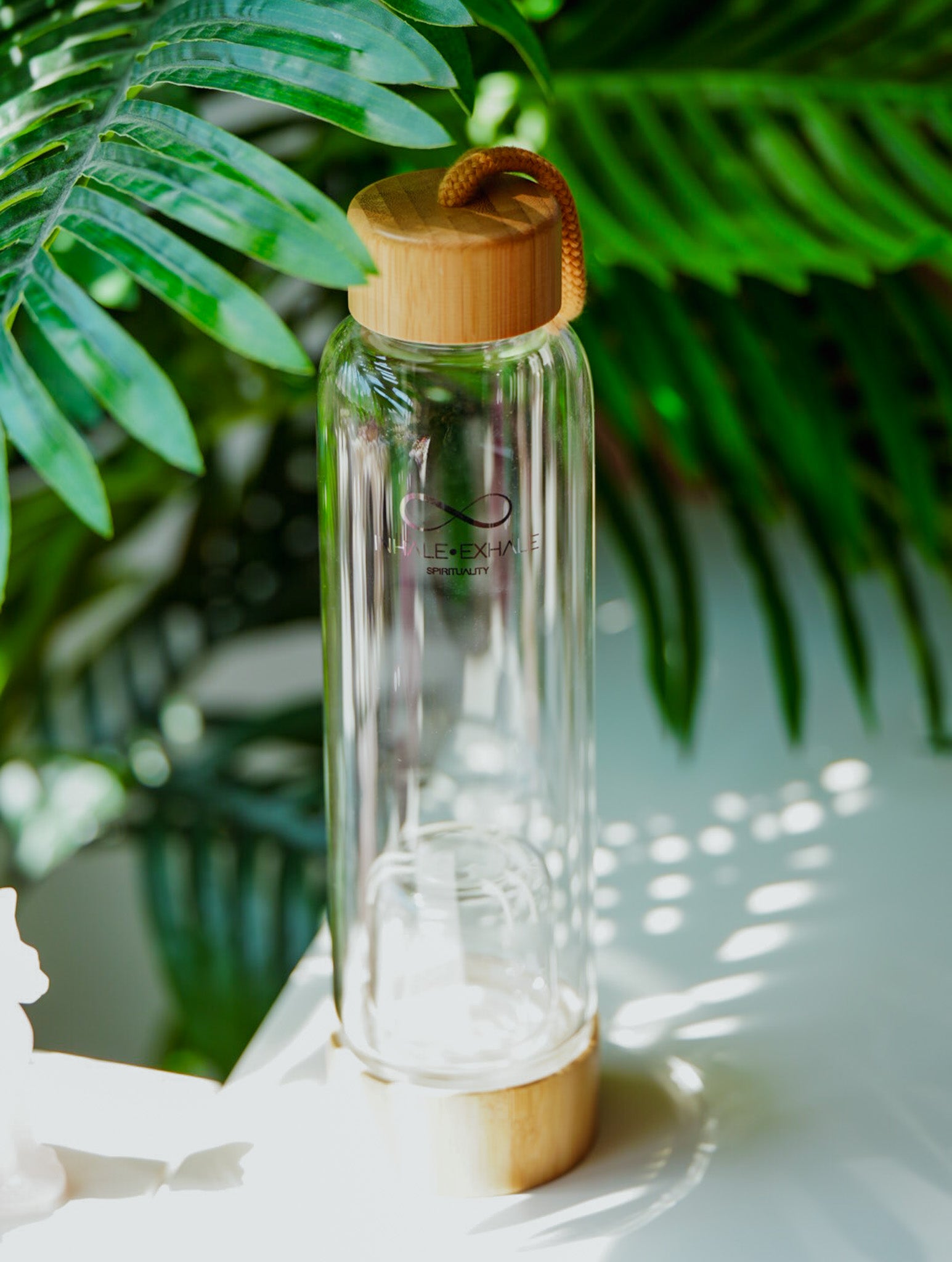 Botella para Minerales de Cristal con Ágata | Agua Cristalizada