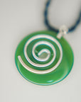 Collar de Ágata Donut con Espiral en Plata