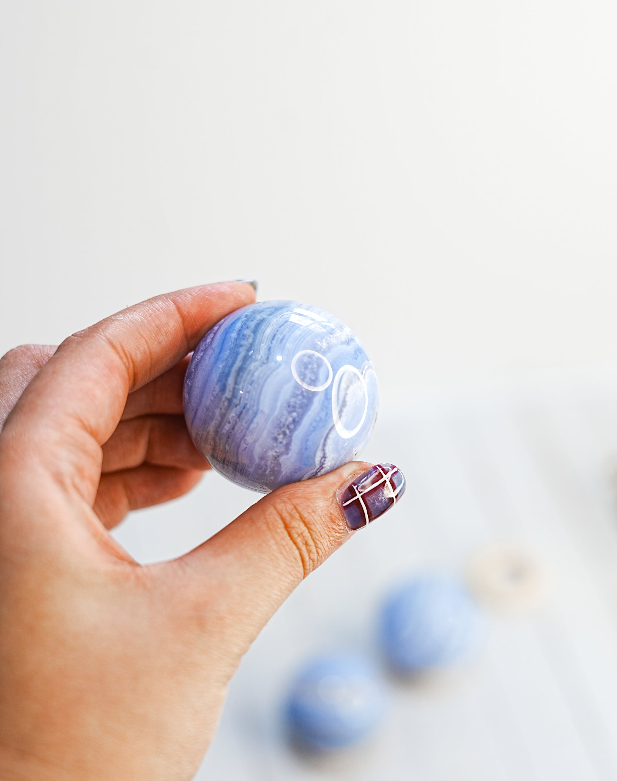Ágata de Encaje Azul - Esfera cálida extra