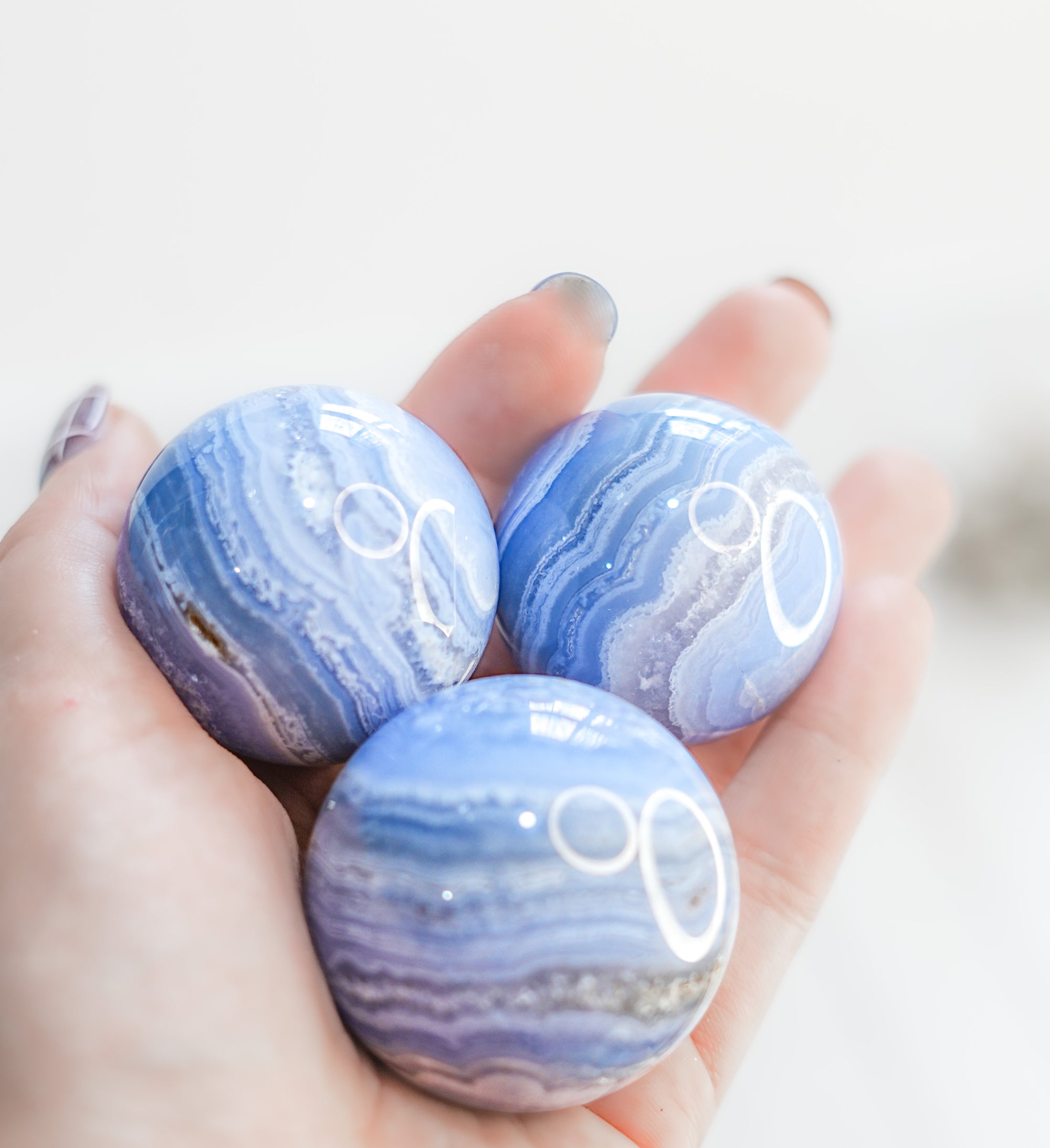 Ágata de Encaje Azul - Esfera cálida extra