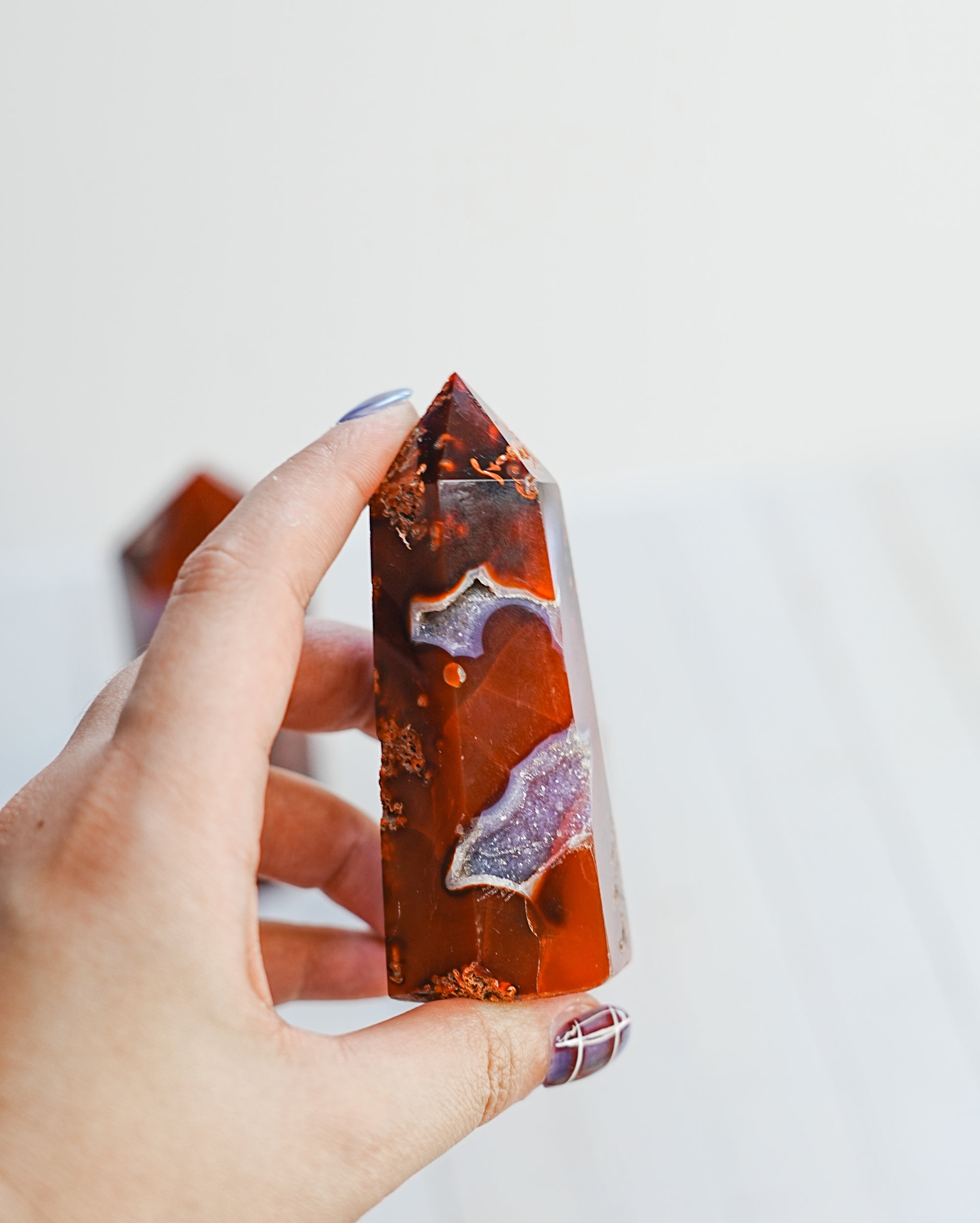 Punta de Cornalina con Drusa – Fuego, Vitalidad y Anclaje