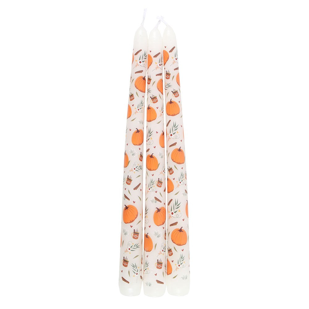 Lote de 3 velas cónicas sin aroma «Pumpkin Kisses» – imagen 3