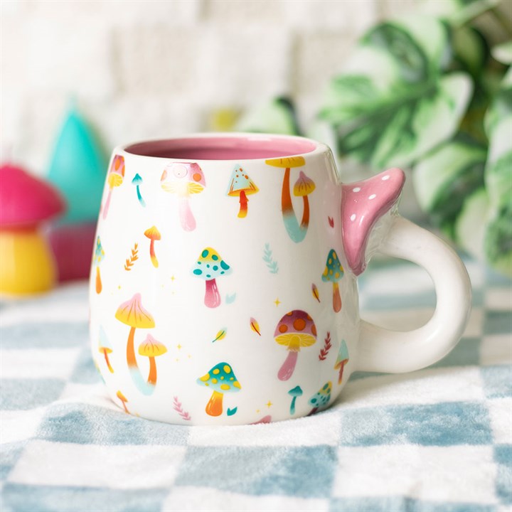 Taza de Cerámica con Asa de Seta