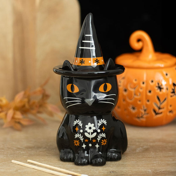Quemador de aceite de cerámica «Gato negro» de Frightful Folk