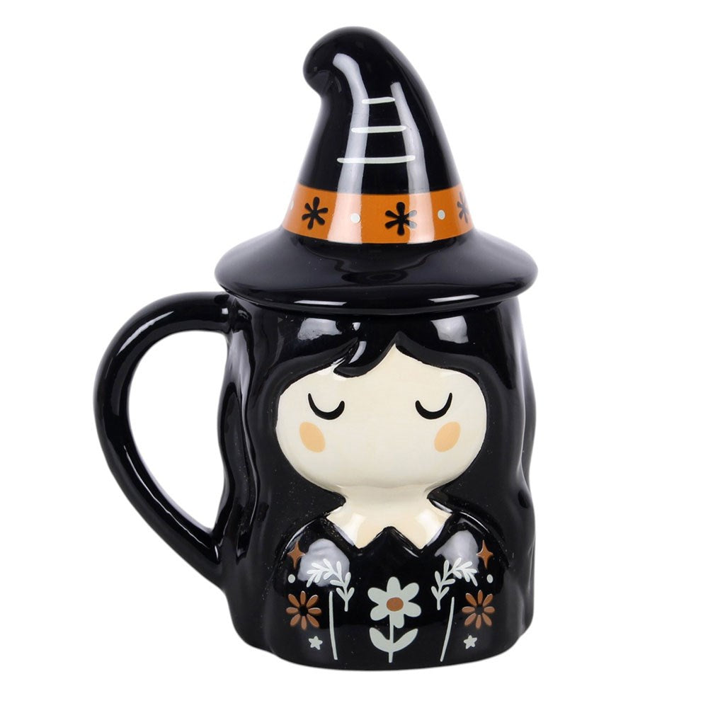 Taza de cerámica con tapa «Frightful Folk Witch» – imagen 2