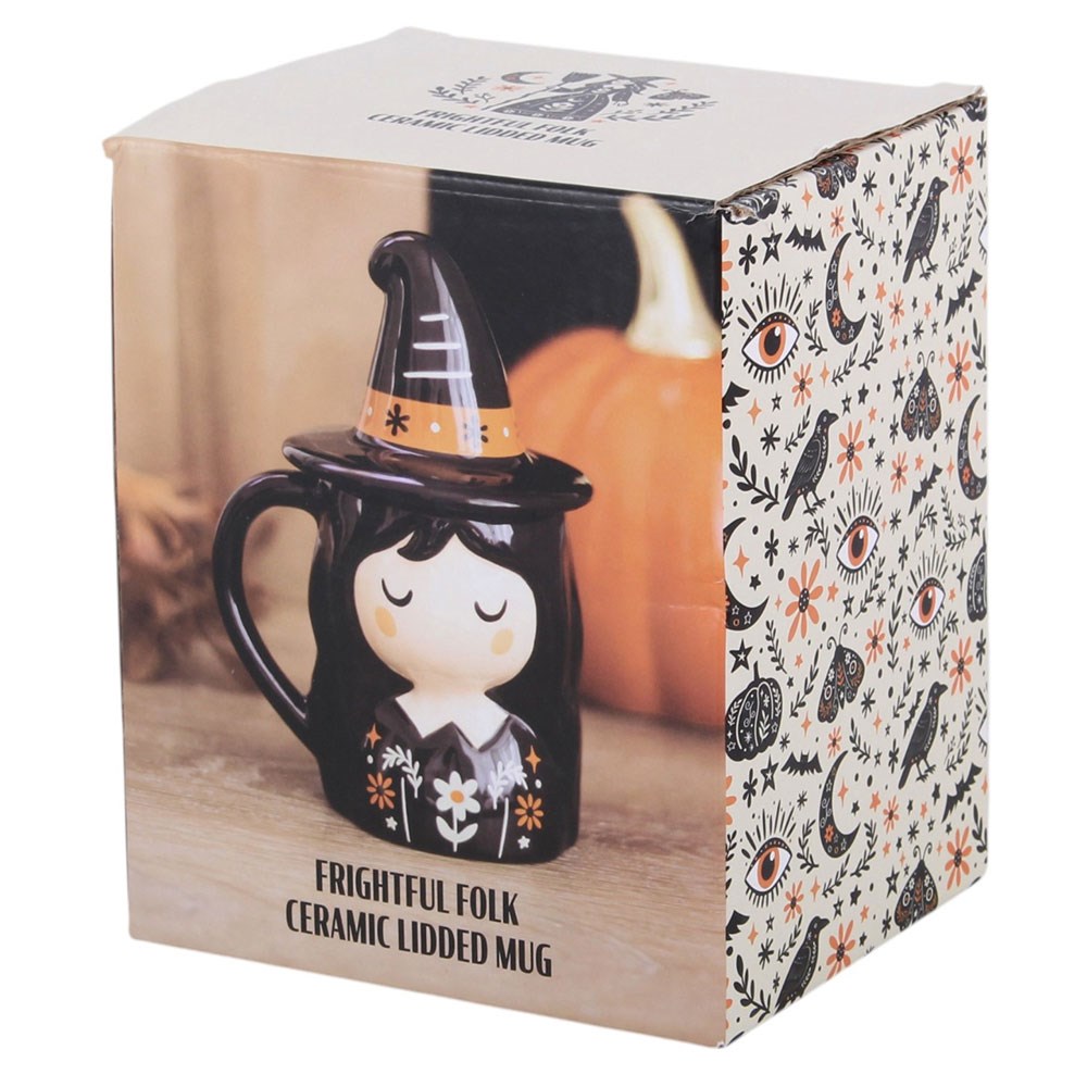 Taza de cerámica con tapa «Frightful Folk Witch» – imagen 6