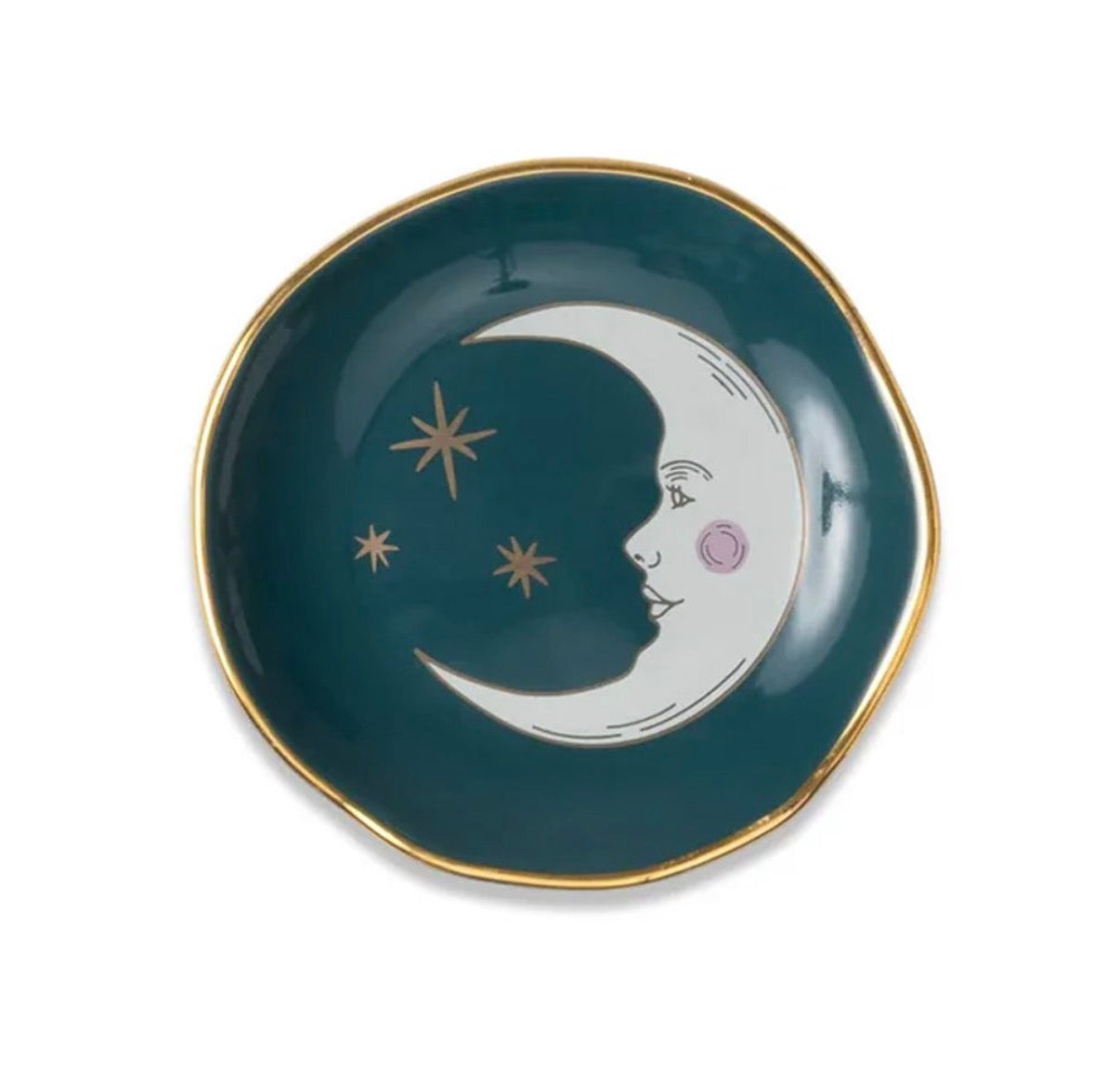 Plato de cerámica decorativo – Teal Moon