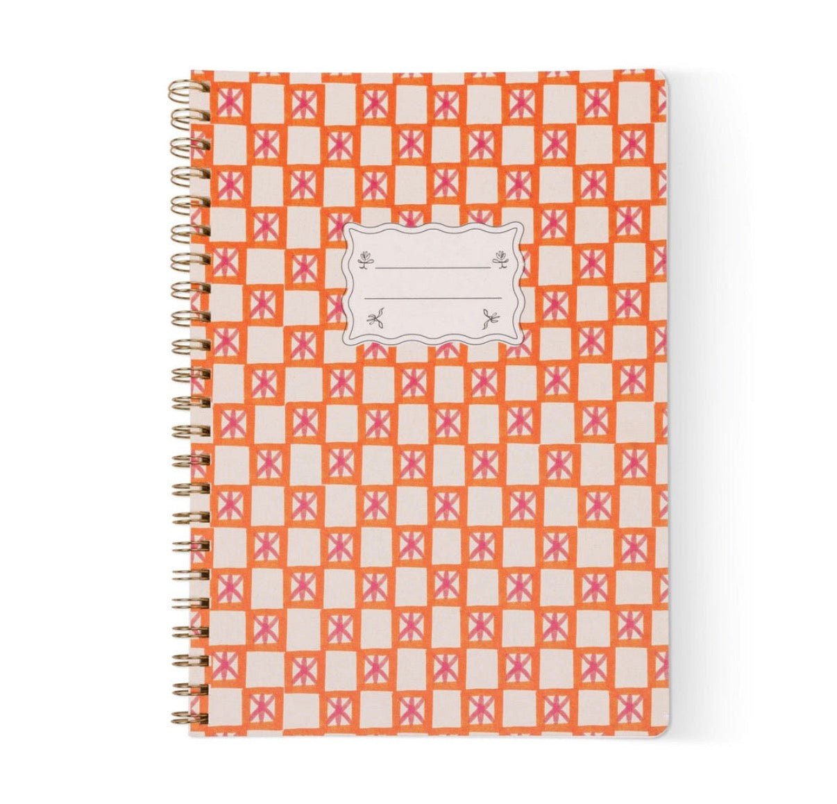 Cuadreno con espiral – Orange Check