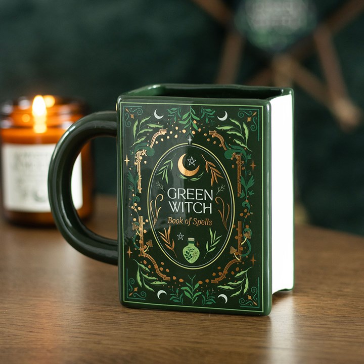 Taza de Cerámica Grimorio Vintage “Green Witch”