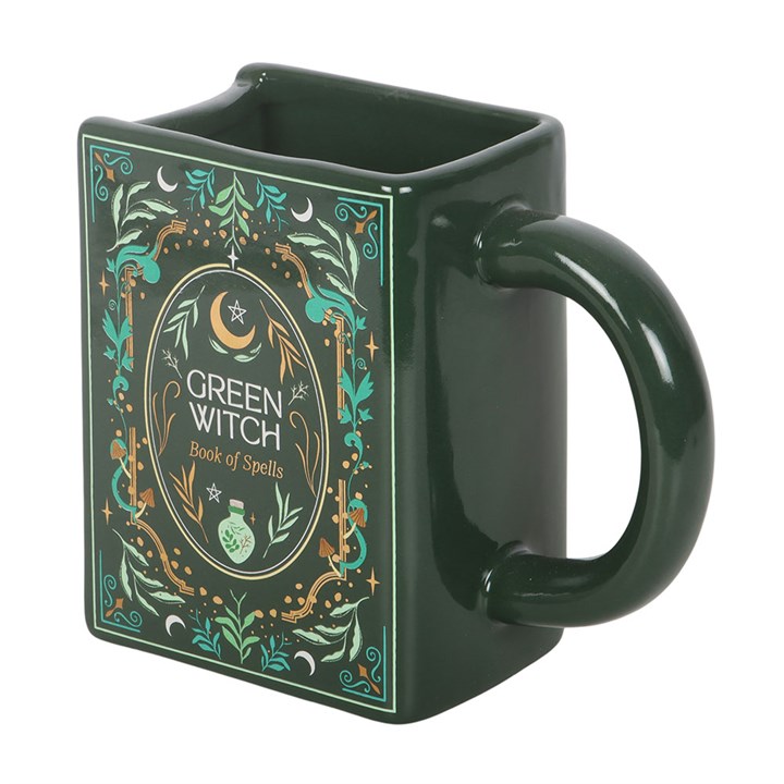 Taza de Cerámica Grimorio Vintage “Green Witch”