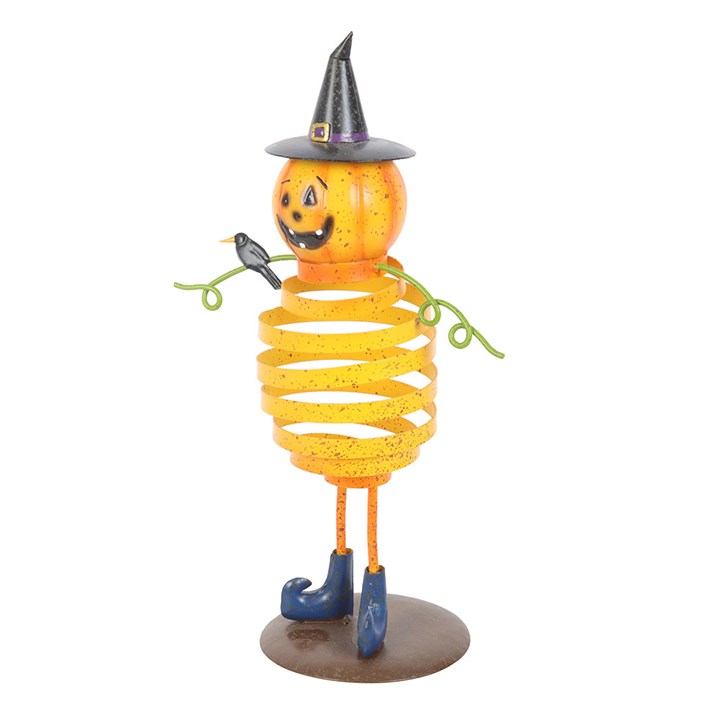 Muñeco de calabaza con sombrero de bruja