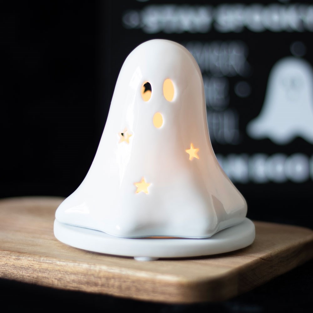 Portaconos de incienso y portavelas «Hey Boo Ghost» de cerámica – imagen 2