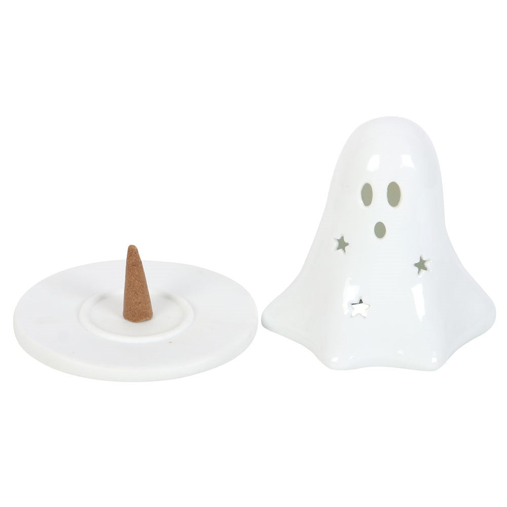 Portaconos de incienso y portavelas «Hey Boo Ghost» de cerámica – imagen 5