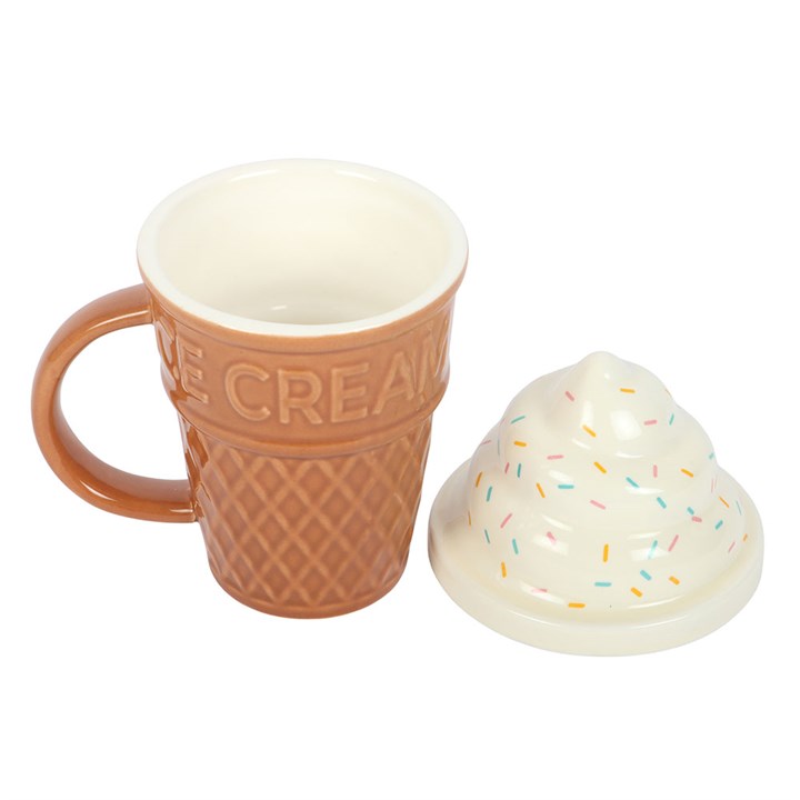 Taza de Cerámica Helado con Tapa