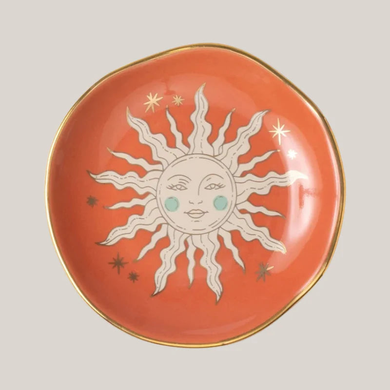 Plato de cerámica decorativo – sun