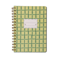 Tulip A5 Twin Wire Notebook - Green Lattice