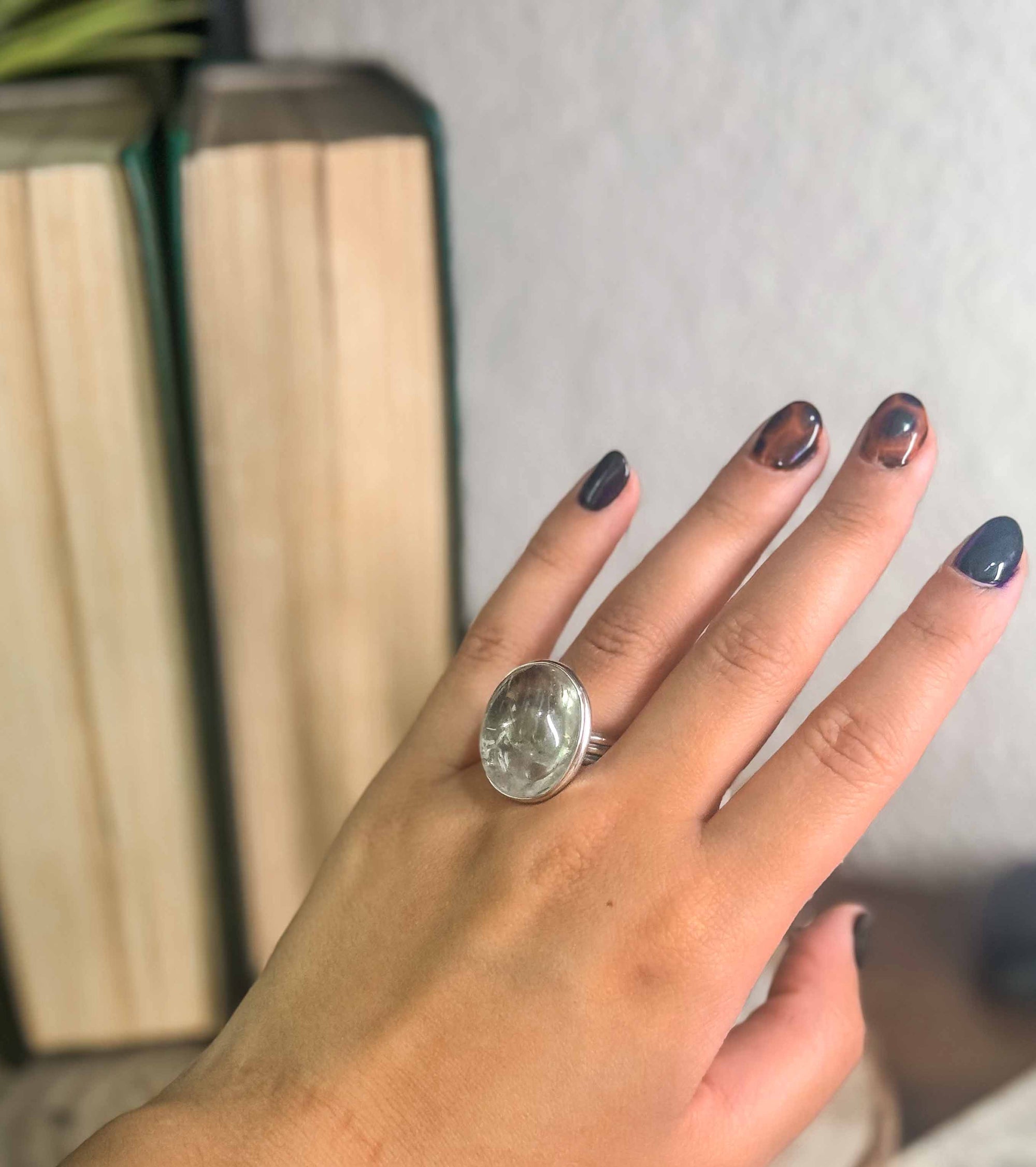 Anillo prasiolita y plata - Adaptable