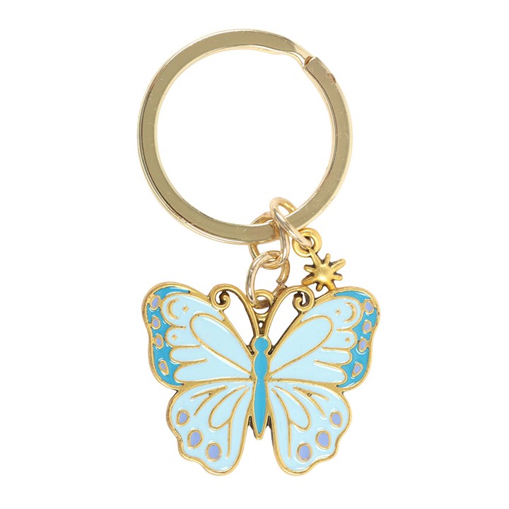 Llavero Mariposa Azul Pastel