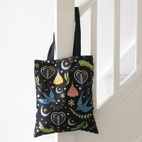 Tote Bag Midnight Bloom – Bolso de Tela con Estampado Floral Negro