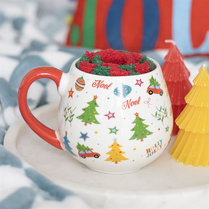 Set navideño taza y calcetines