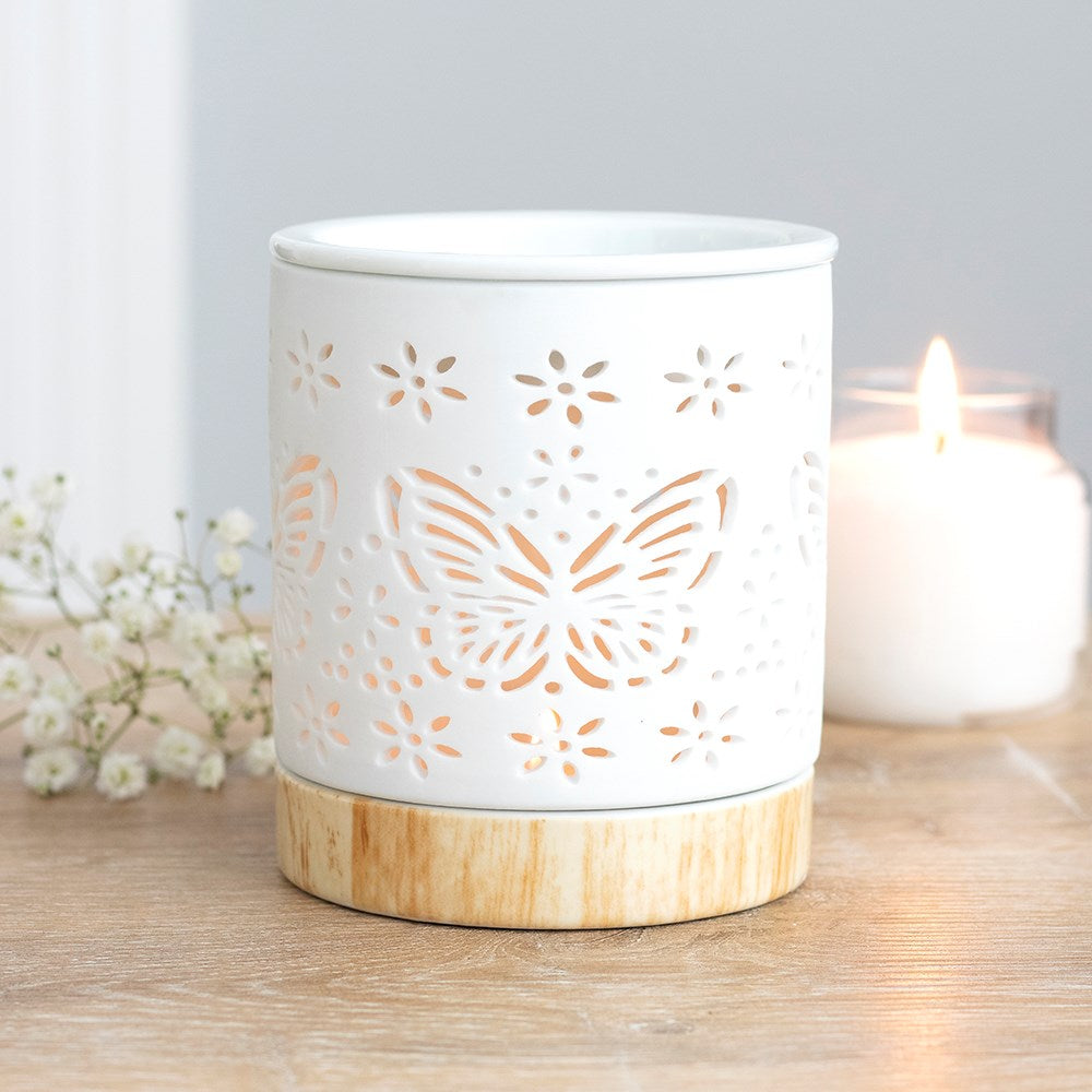Quemador de cerámica con diseño de mariposas - GreenWitchArt