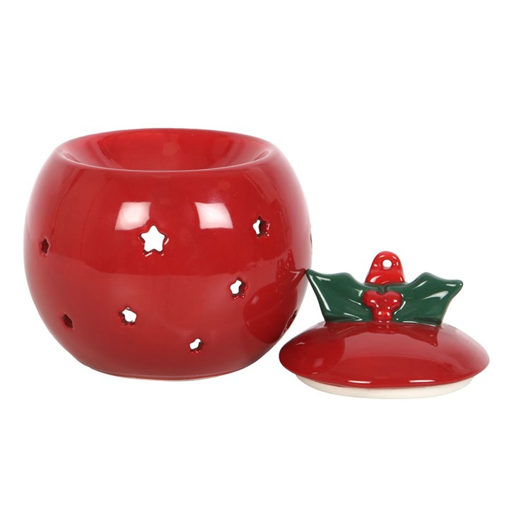 Quemador de aceite bola navideña roja