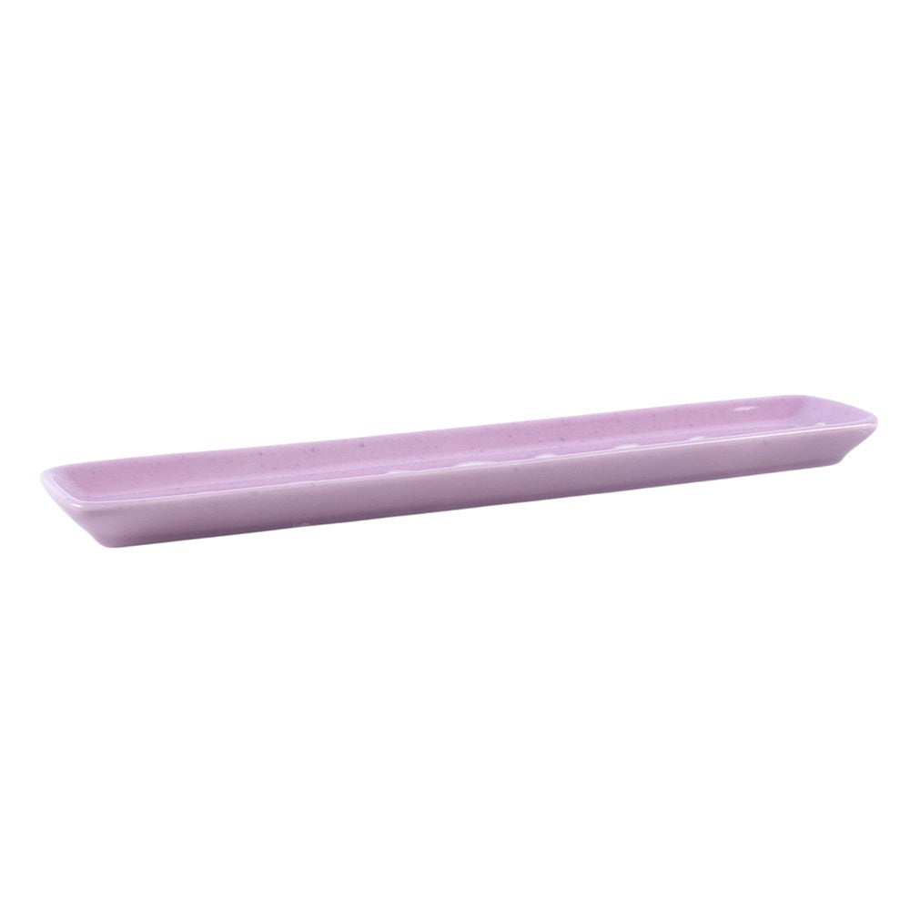 Recogedor de cenizas de incienso de cerámica con diseño de fases lunares en tonos morados pastel – imagen 4