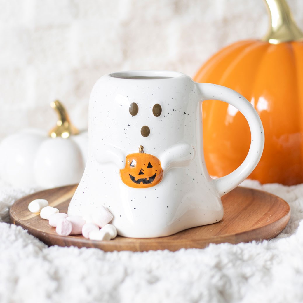 Taza fantasma y calabaza