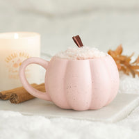 Set de taza de cerámica con calabaza rosa y calcetines de poliéster