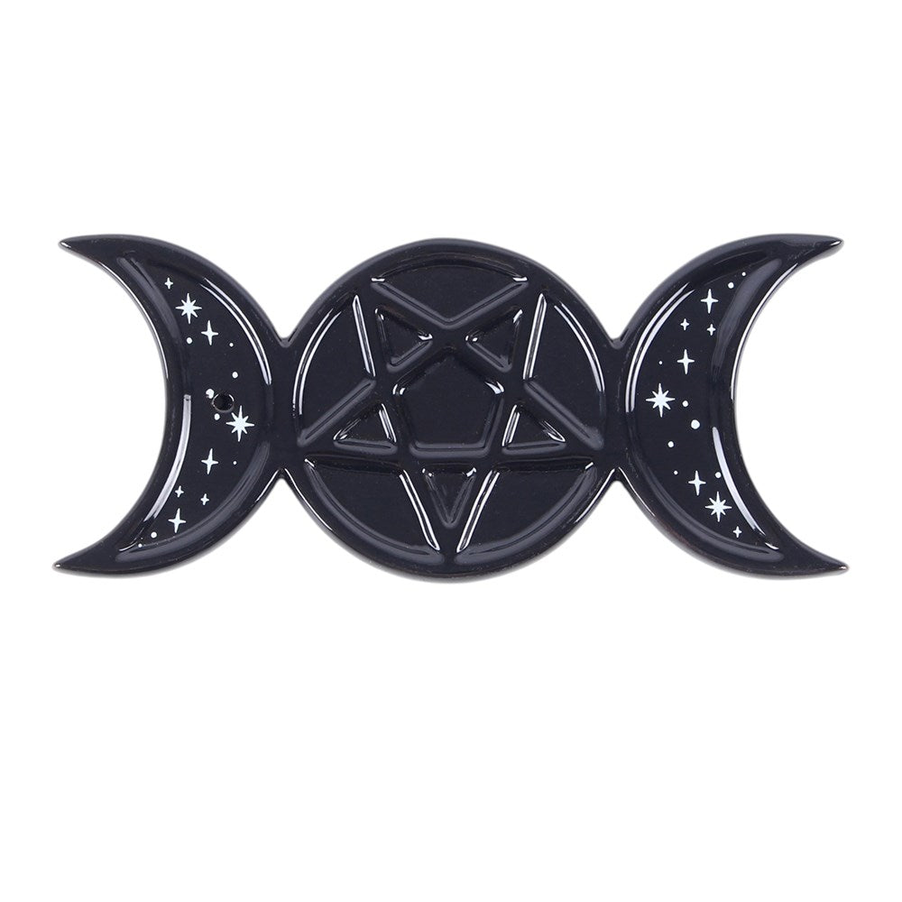 Porta-varitas de incienso de cerámica «Triple Moon» de Spellbound Secrets – imagen 2