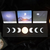 Soporte de madera para cartas - fases lunares