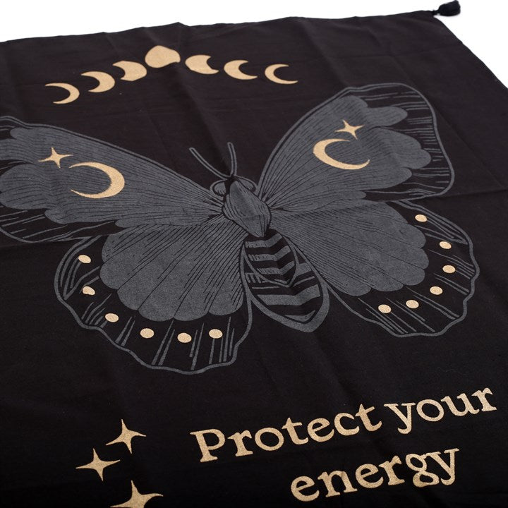 Paño de altar negro con polilla