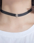 Collar choker con labradorita en plata