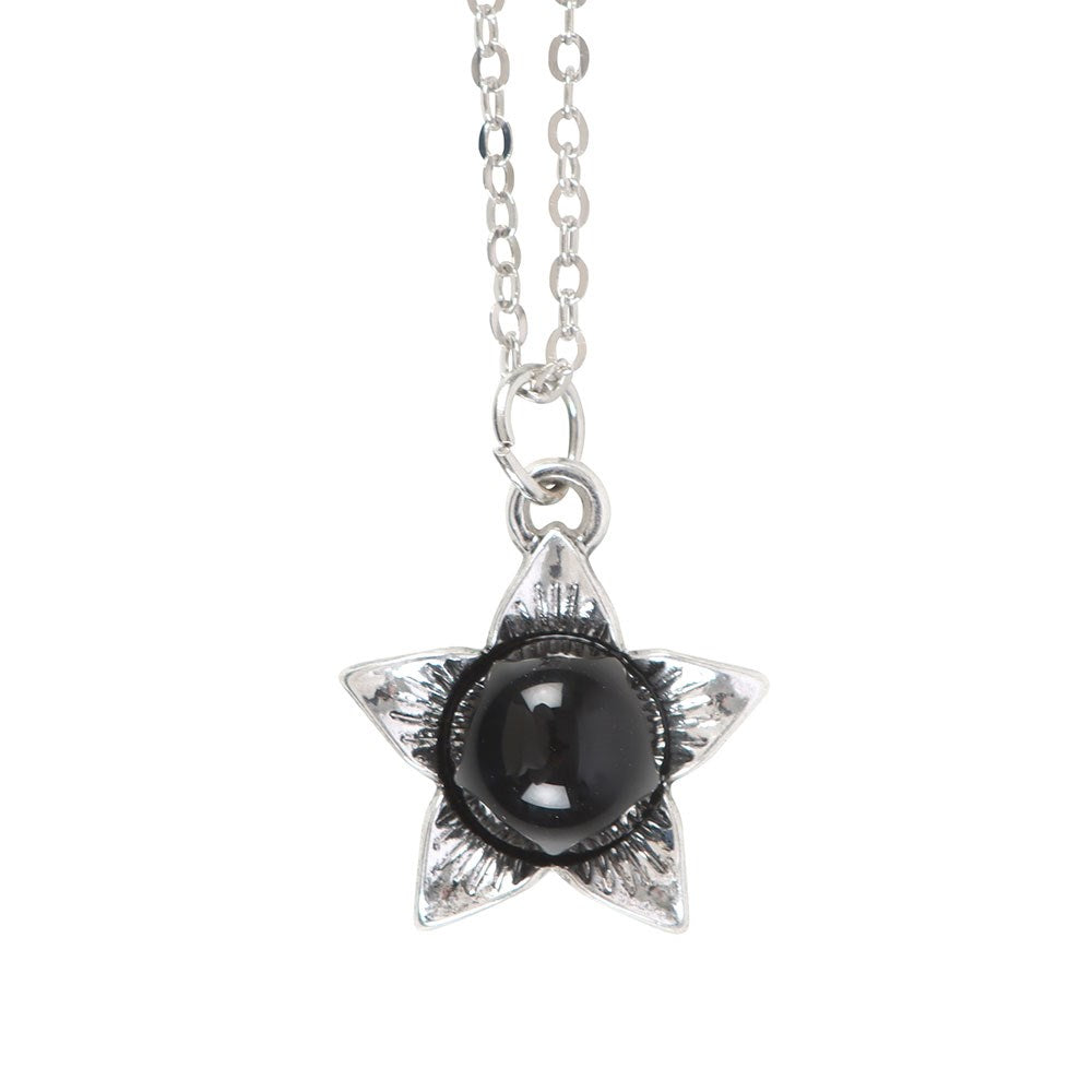 Collar de aleación con bayas de belladona y obsidiana negra en tarjeta de felicitación – imagen 3