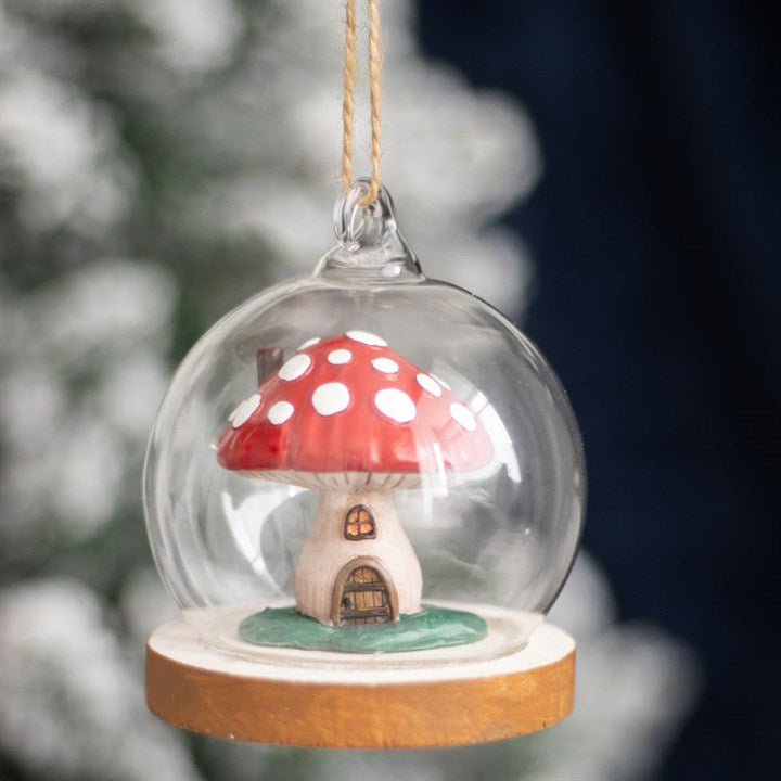 Adorno Navideño en Bola de Cristal – Casa de Setas Invernal
