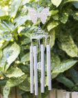 Campana de viento mariposa plata