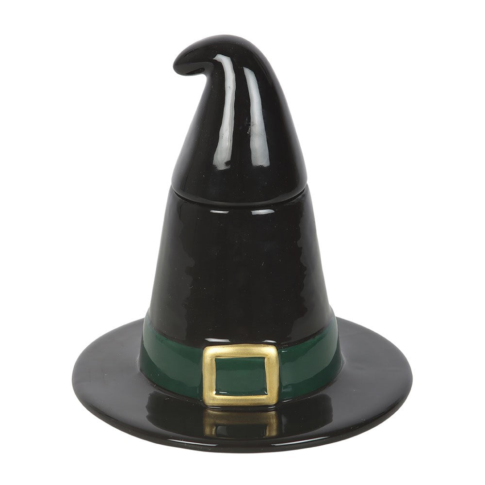 Quemador de aceite de cerámica con forma de sombrero de bruja negro – imagen 3