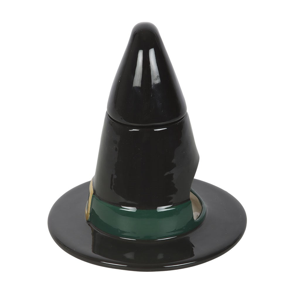 Quemador de aceite de cerámica con forma de sombrero de bruja negro – imagen 5