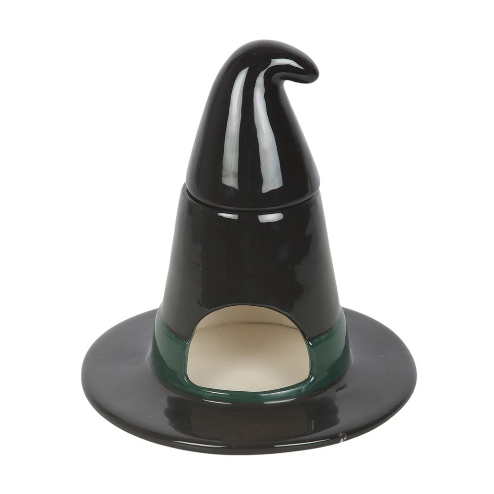 Quemador de aceite de cerámica con forma de sombrero de bruja negro – imagen 6