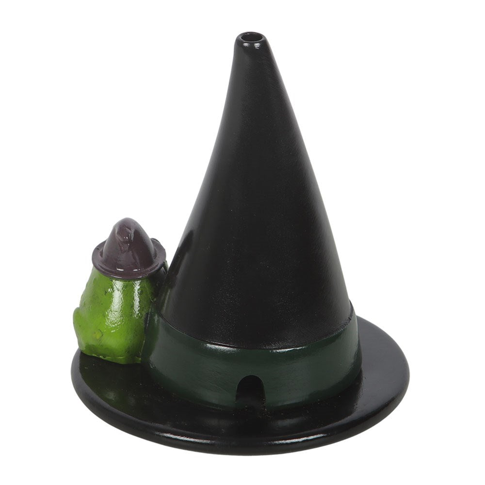 Portaconos de incienso de resina con forma de sapo mágico y sombrero de bruja – imagen 5