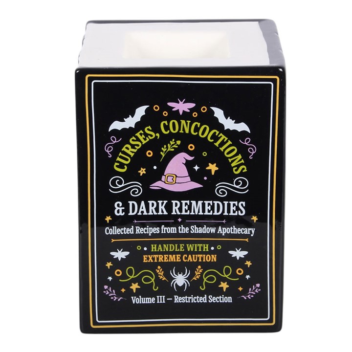 Quemador de Aceite Cerámico Pila de Libros de Hechizos - Toxic Tonics & Dark Remedies