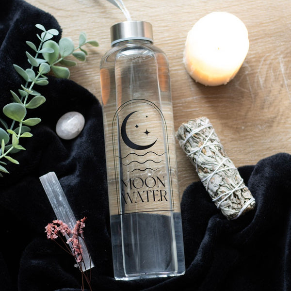 Botella de vidrio agua de luna