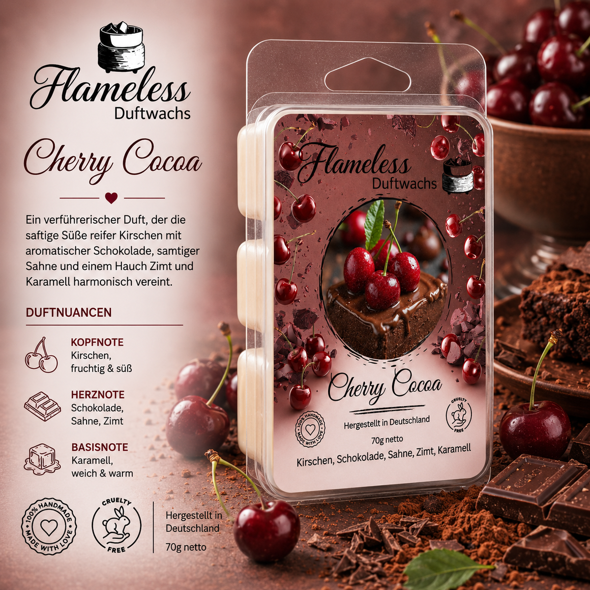 Cereza cacao cera aromática