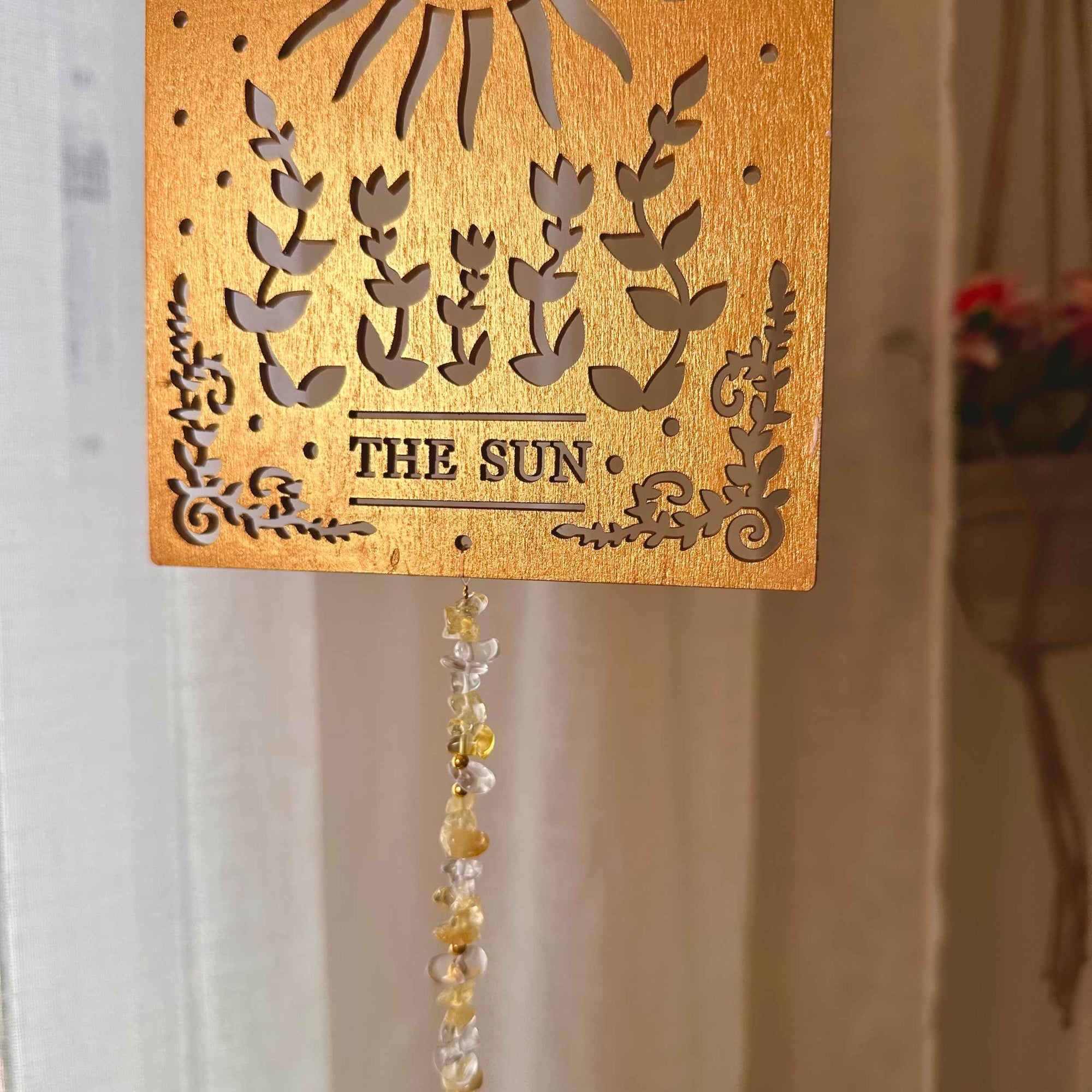 The Sun - Atrapasoles de tarot de madera