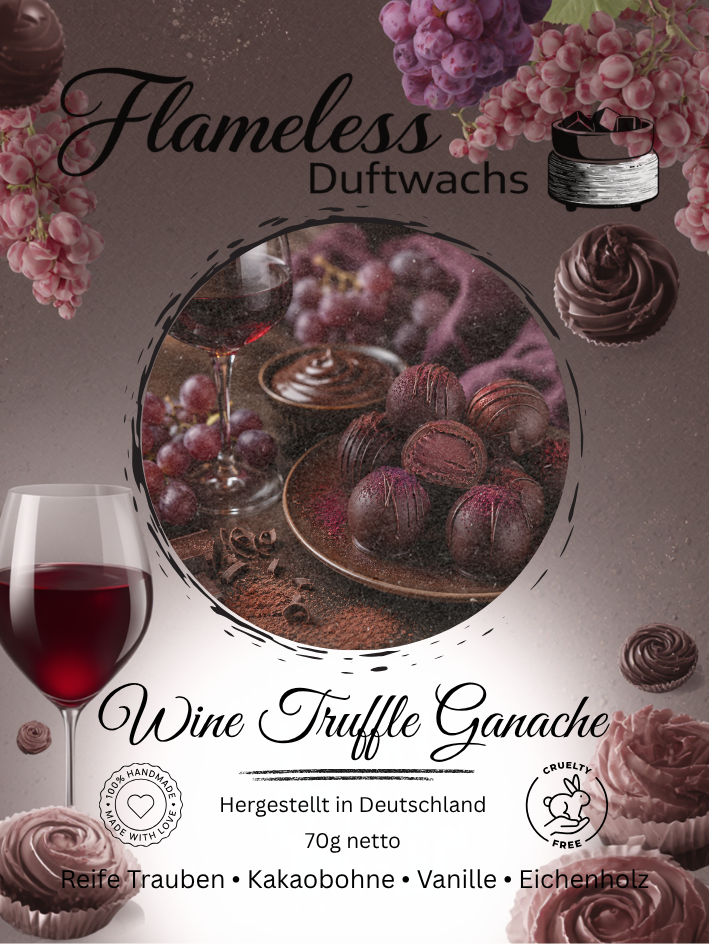 Ganache de trufa y vino cera aromática